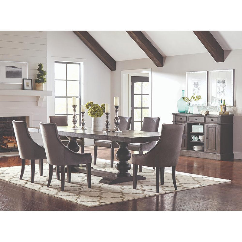  Coaster Furniture Phelps 121231 123-inch Extension Leaf Dining Table - Distressed Noir IMAGE 5