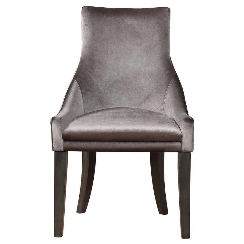  Coaster Furniture Phelps 121714 Velvet Upholstered Dining Side Chair - Grey (Set of 2) IMAGE 2