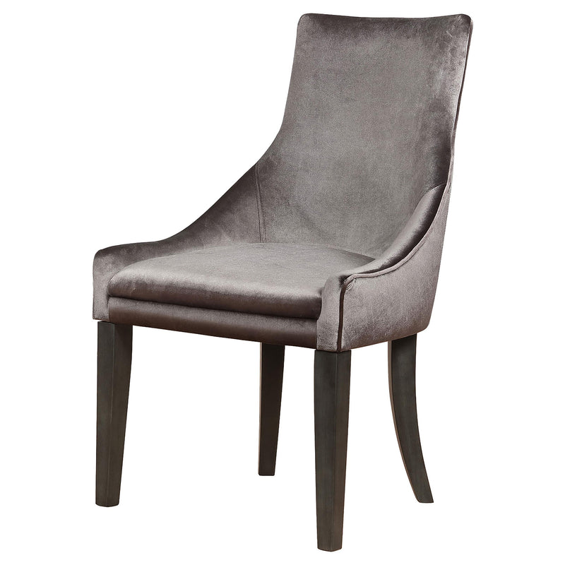  Coaster Furniture Phelps 121714 Velvet Upholstered Dining Side Chair - Grey (Set of 2) IMAGE 3