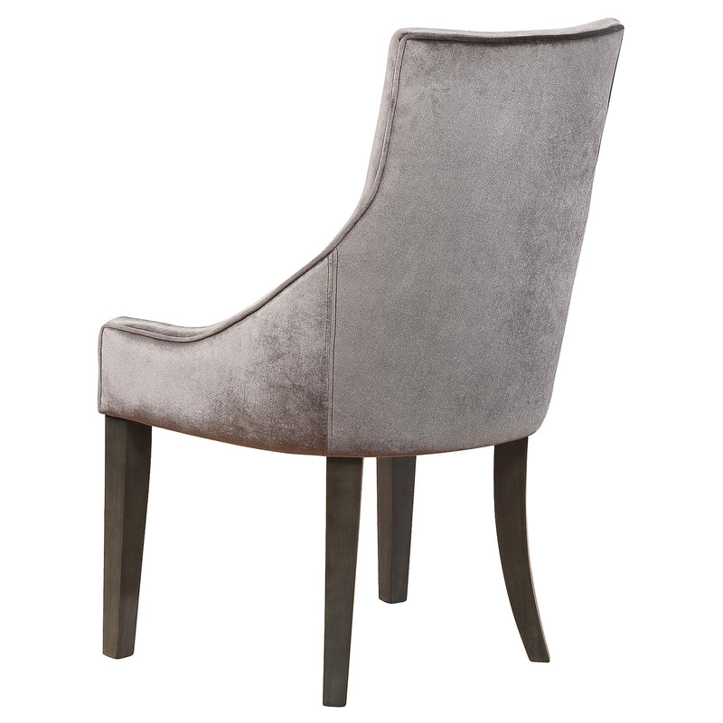  Coaster Furniture Phelps 121714 Velvet Upholstered Dining Side Chair - Grey (Set of 2) IMAGE 4