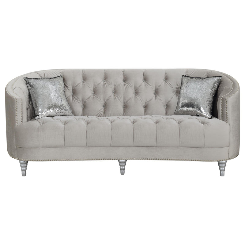  Coaster Furniture Avonlea 508461 Upholstered Sloped Arm Sofa - Grey Velvet IMAGE 2