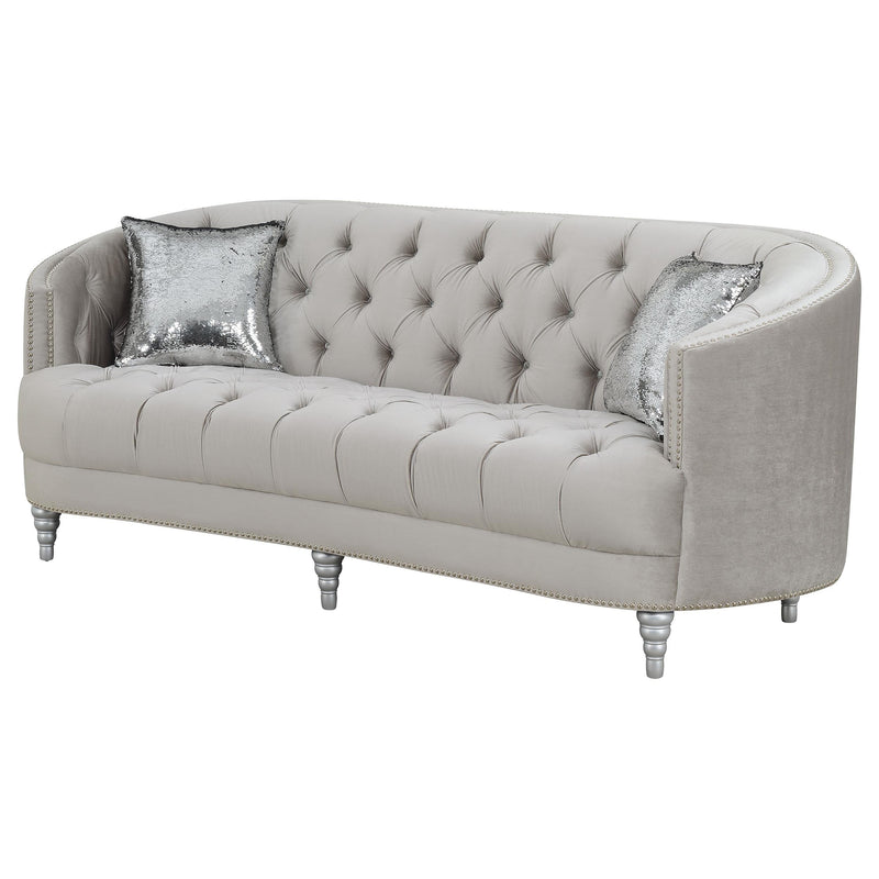  Coaster Furniture Avonlea 508461 Upholstered Sloped Arm Sofa - Grey Velvet IMAGE 3