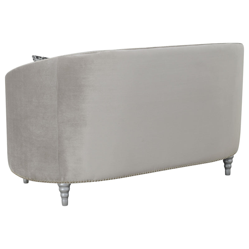  Coaster Furniture Avonlea 508461 Upholstered Sloped Arm Sofa - Grey Velvet IMAGE 5