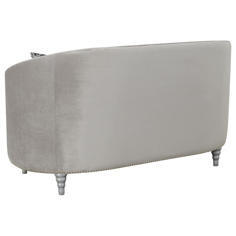  Coaster Furniture Avonlea 508462 Upholstered Sloped Arm Loveseat - Grey Velvet IMAGE 5