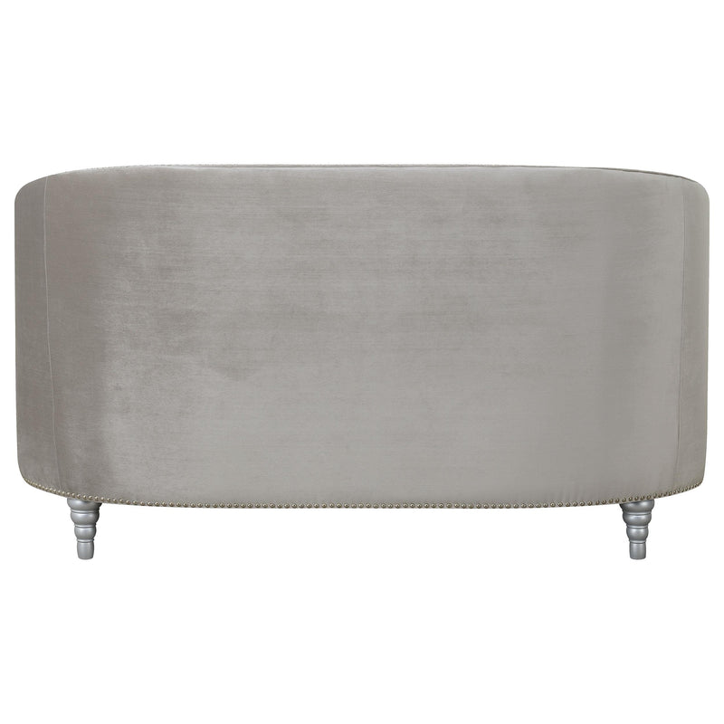  Coaster Furniture Avonlea 508462 Upholstered Sloped Arm Loveseat - Grey Velvet IMAGE 6