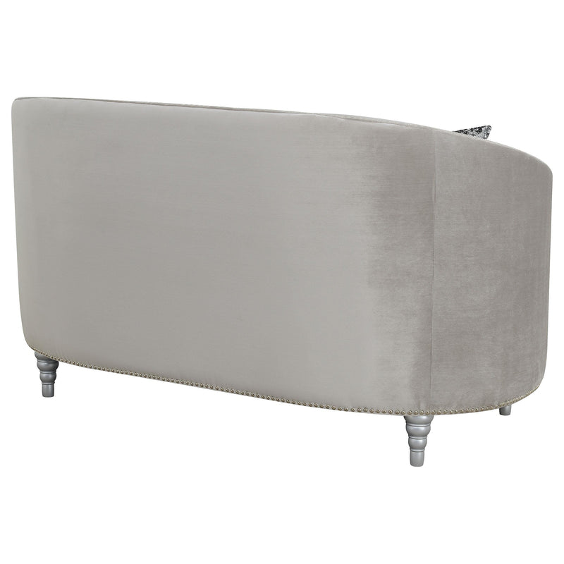  Coaster Furniture Avonlea 508462 Upholstered Sloped Arm Loveseat - Grey Velvet IMAGE 7