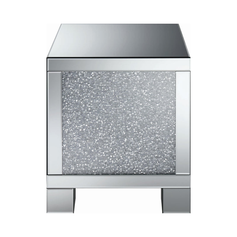  Coaster Furniture Gillian 722497 Rectangular Mirrored Acrylic Side End Table - Silver IMAGE 2