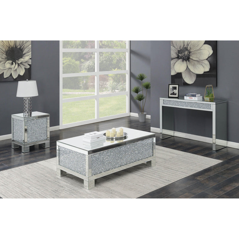  Coaster Furniture Gillian 722497 Rectangular Mirrored Acrylic Side End Table - Silver IMAGE 4