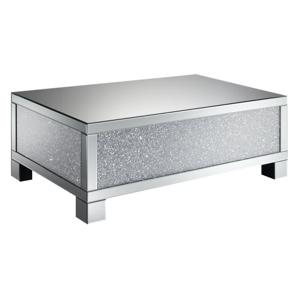  Coaster Furniture Gillian 722498 Rectangular Mirrored Acrylic Coffee Table - Silver IMAGE 1