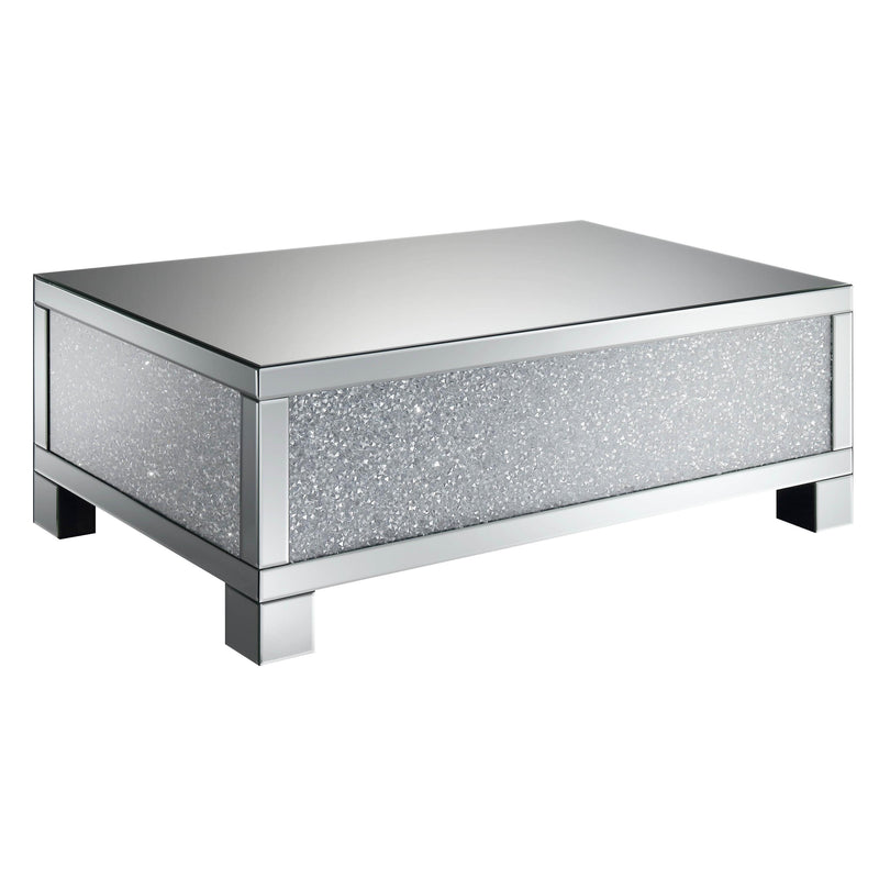  Coaster Furniture Gillian 722498 Rectangular Mirrored Acrylic Coffee Table - Silver IMAGE 1