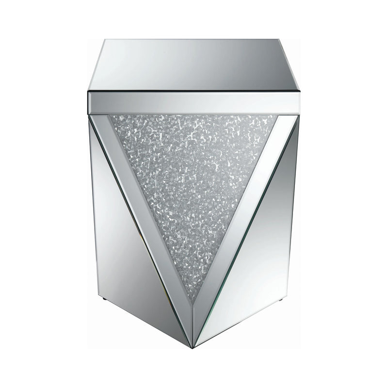  Coaster Furniture Amore 722507 Square Mirrored Acrylic Crystal Side End Table - Silver IMAGE 2