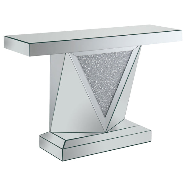 Coaster Furniture Amore 722509 Mirrored Acrylic Entryway Sofa Console Table - Silver IMAGE 1