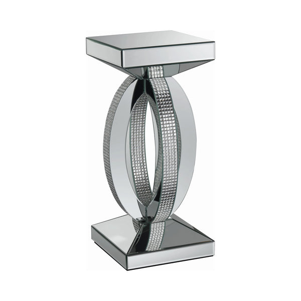  Coaster Furniture Amalia 722517 Square Mirrored Acrylic Crystal Side End Table - Silver IMAGE 1