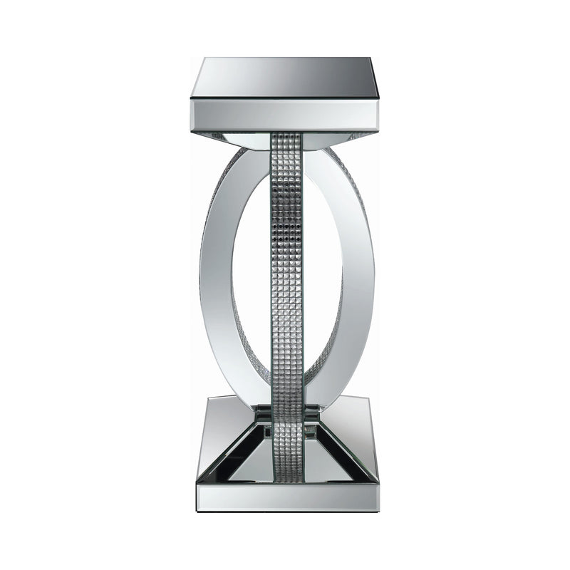  Coaster Furniture Amalia 722517 Square Mirrored Acrylic Crystal Side End Table - Silver IMAGE 2