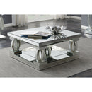  Coaster Furniture Amalia 722518 Square Mirrored Acrylic Crystal Coffee Table - Silver IMAGE 3