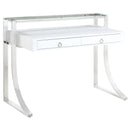  Coaster Furniture Gemma 802141 48-inch 2-Drawer Writing Desk - White High Gloss IMAGE 1
