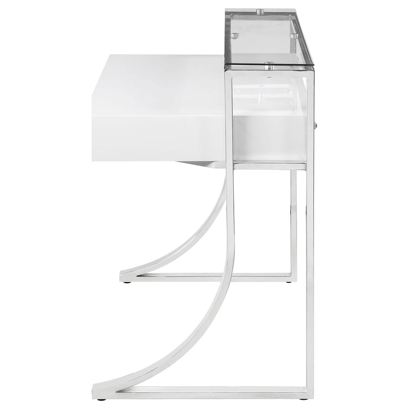  Coaster Furniture Gemma 802141 48-inch 2-Drawer Writing Desk - White High Gloss IMAGE 4