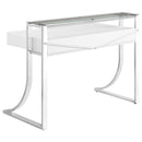  Coaster Furniture Gemma 802141 48-inch 2-Drawer Writing Desk - White High Gloss IMAGE 5