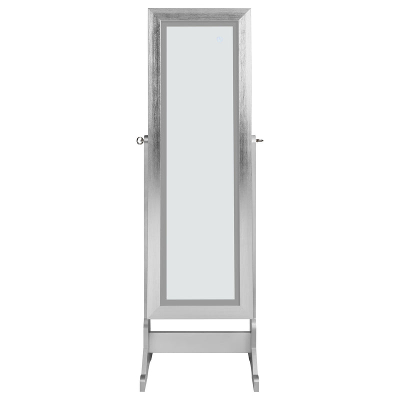  Coaster Furniture Moore 951017 Cheval Mirror with Jewelry Storage - Silver IMAGE 3