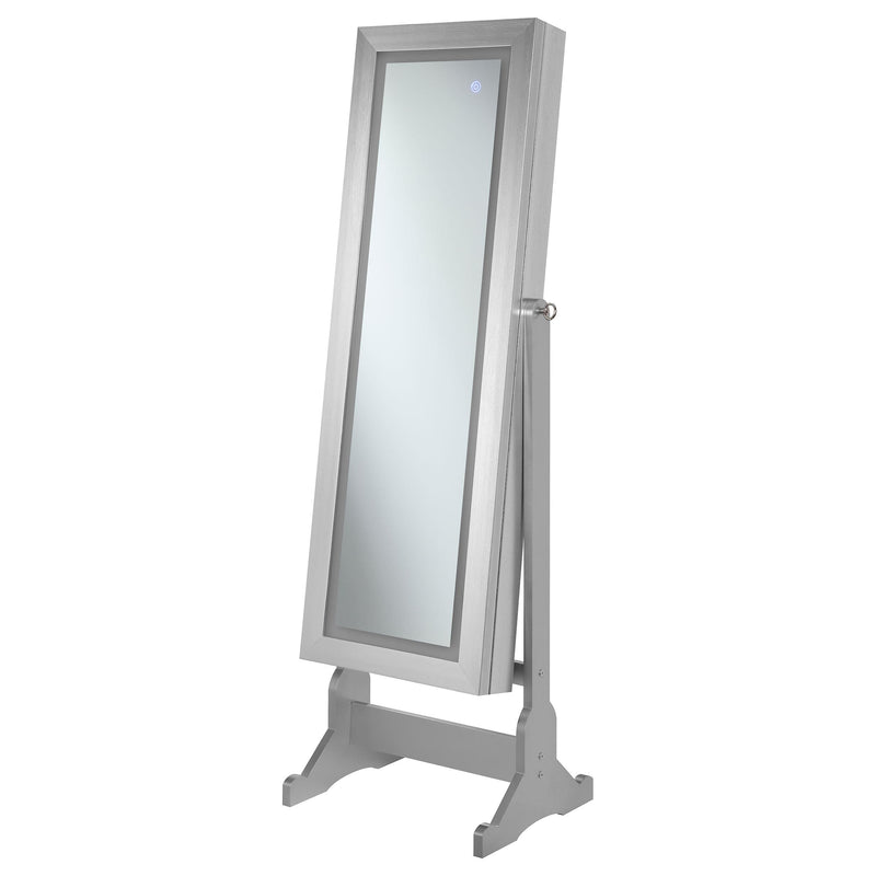  Coaster Furniture Moore 951017 Cheval Mirror with Jewelry Storage - Silver IMAGE 4