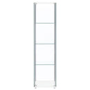  Coaster Furniture Bellatrix 951072 4-shelf Clear Glass Curio Cabinet - White IMAGE 2