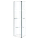  Coaster Furniture Bellatrix 951072 4-shelf Clear Glass Curio Cabinet - White IMAGE 3
