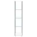  Coaster Furniture Bellatrix 951072 4-shelf Clear Glass Curio Cabinet - White IMAGE 4