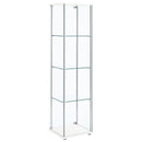  Coaster Furniture Bellatrix 951072 4-shelf Clear Glass Curio Cabinet - White IMAGE 5
