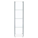  Coaster Furniture Bellatrix 951072 4-shelf Clear Glass Curio Cabinet - White IMAGE 6