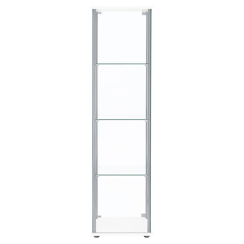  Coaster Furniture Bellatrix 951072 4-shelf Clear Glass Curio Cabinet - White IMAGE 6