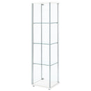  Coaster Furniture Bellatrix 951072 4-shelf Clear Glass Curio Cabinet - White IMAGE 7