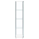  Coaster Furniture Bellatrix 951072 4-shelf Clear Glass Curio Cabinet - White IMAGE 8