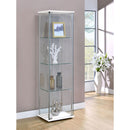  Coaster Furniture Bellatrix 951072 4-shelf Clear Glass Curio Cabinet - White IMAGE 9