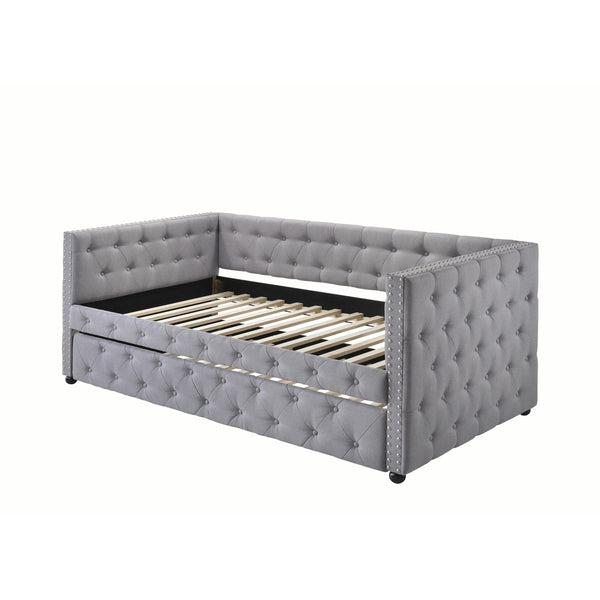  Coaster Furniture Mockern 302161 Upholstered Twin Daybed with Trundle - Grey IMAGE 1