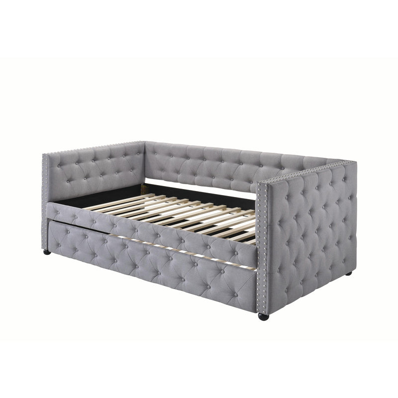  Coaster Furniture Mockern 302161 Upholstered Twin Daybed with Trundle - Grey IMAGE 1