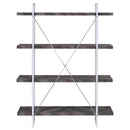  Coaster Furniture Grimma 802613 63-inch 4-shelf Bookshelf - Rustic Grey and Chrome IMAGE 6