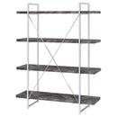  Coaster Furniture Grimma 802613 63-inch 4-shelf Bookshelf - Rustic Grey and Chrome IMAGE 7