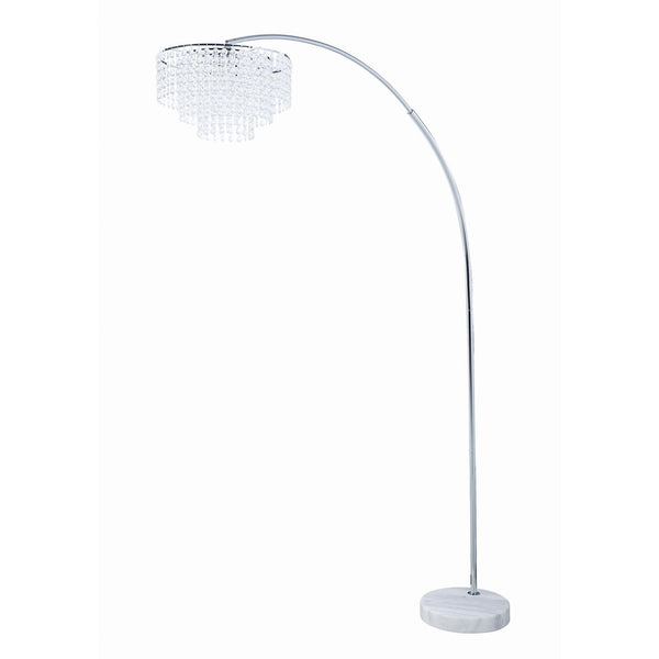  Coaster Furniture Shirley 920065 86-inch Hanging Crystal Arc Metal Floor Lamp - Chrome IMAGE 1