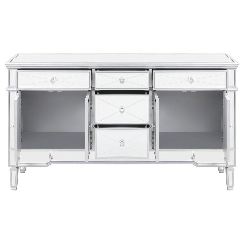  Coaster Furniture Duchess 950849 5-Drawer Mirrored Storage Accent Cabinet - Silver IMAGE 2
