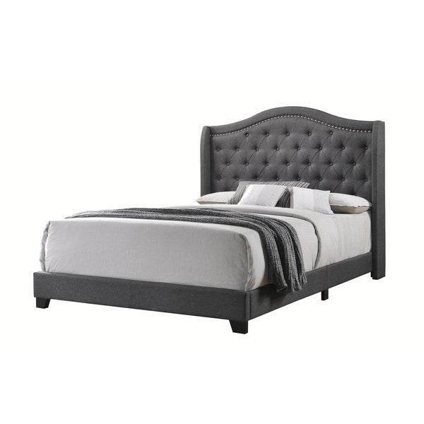  Coaster Furniture Sonoma 310072Q Upholstered Queen Wingback Bed - Grey IMAGE 1