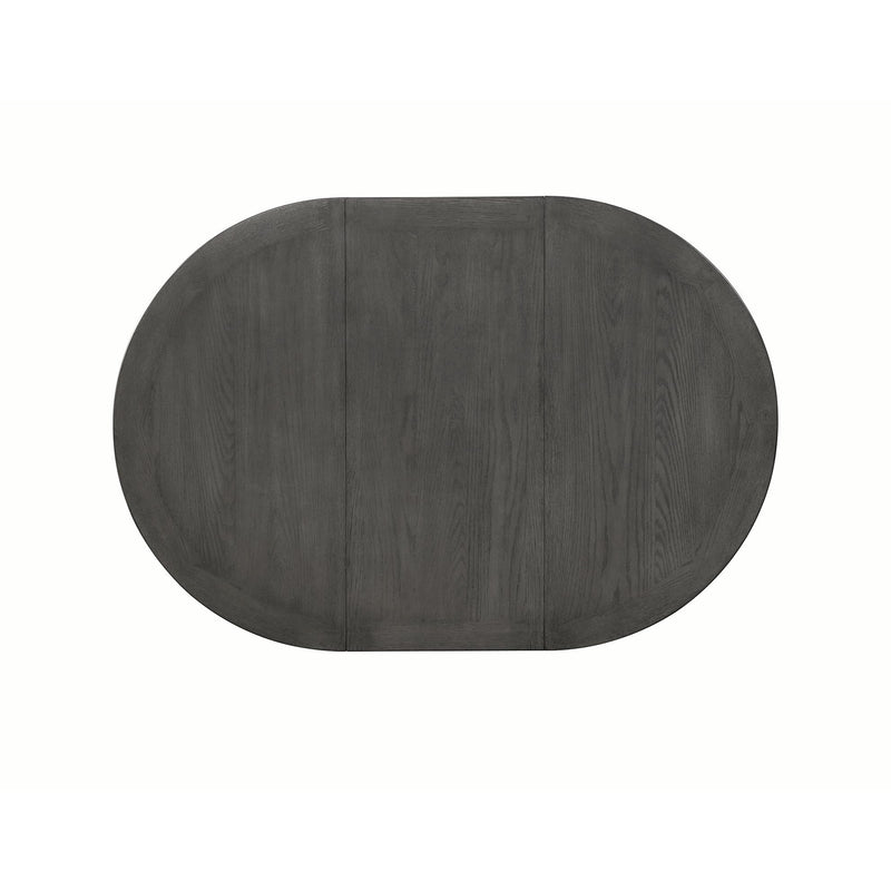  Coaster Furniture Lavon 108211 Oval 60-inch Extension Leaf Dining Table - Medium Grey IMAGE 2