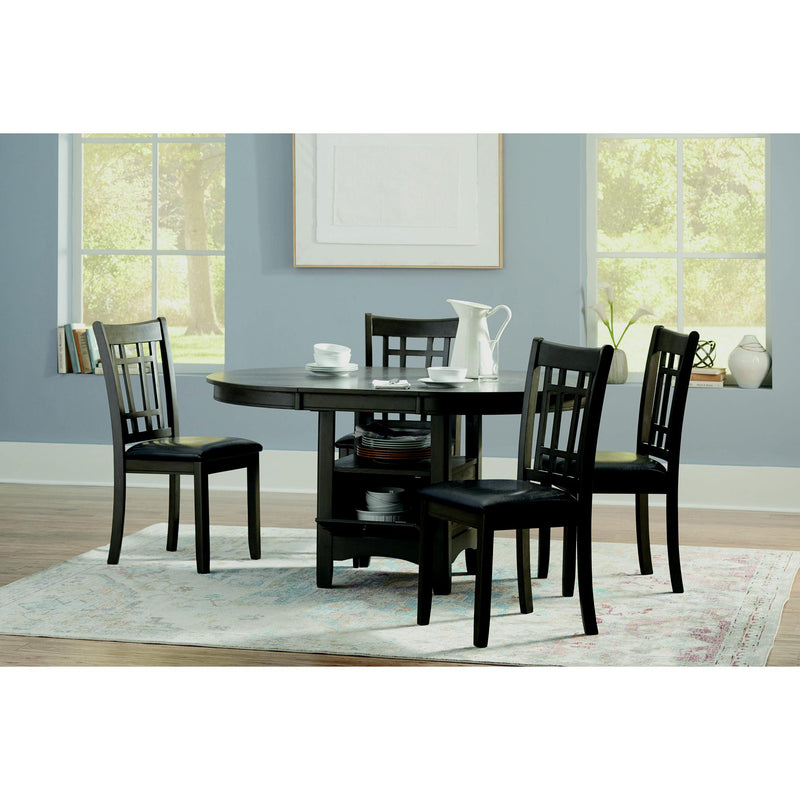  Coaster Furniture Lavon 108211 Oval 60-inch Extension Leaf Dining Table - Medium Grey IMAGE 7