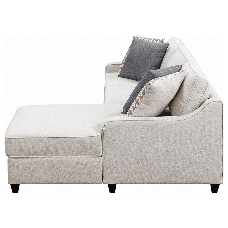  Coaster Furniture Mcloughlin 501840 Upholstered Sloped Arm Sectional Sofa - Platinum IMAGE 3