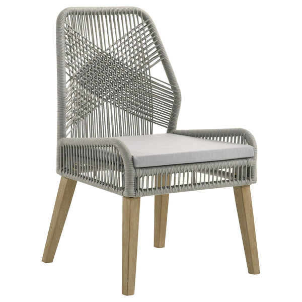  Coaster Furniture Nakia 110033 Woven Rope Dining Side Chairs - Grey IMAGE 1