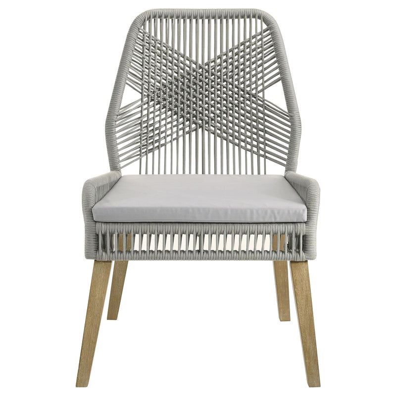  Coaster Furniture Nakia 110033 Woven Rope Dining Side Chairs - Grey IMAGE 2