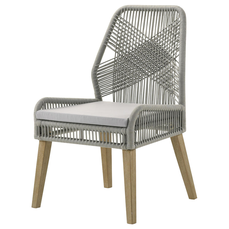  Coaster Furniture Nakia 110033 Woven Rope Dining Side Chairs - Grey IMAGE 3