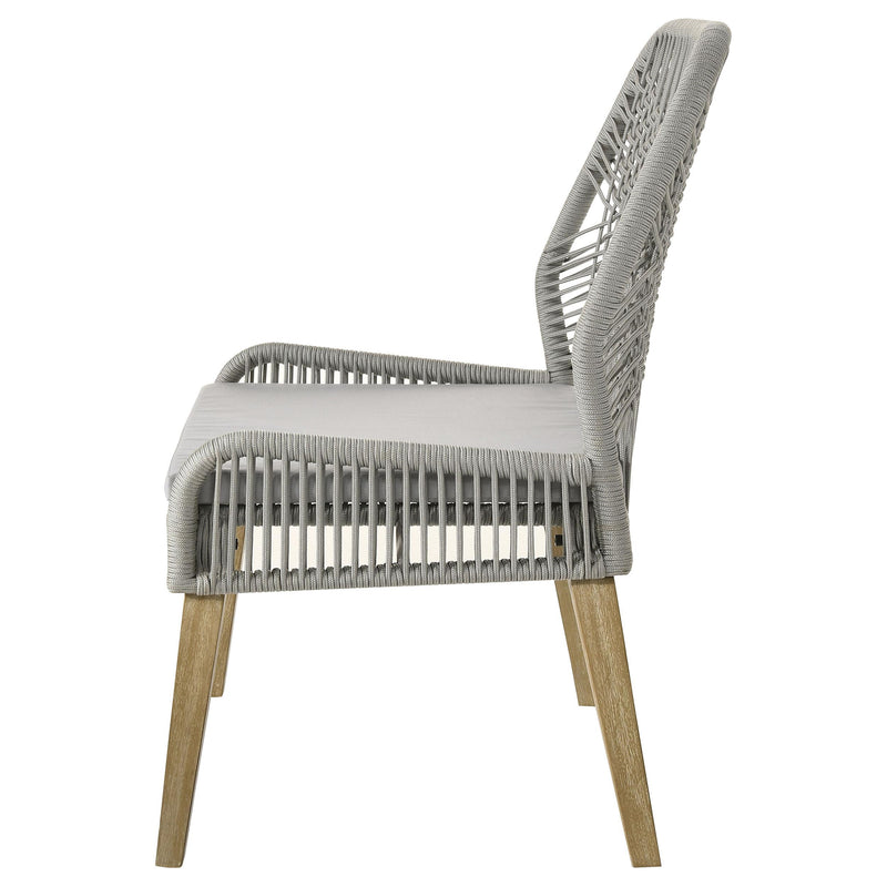  Coaster Furniture Nakia 110033 Woven Rope Dining Side Chairs - Grey IMAGE 4