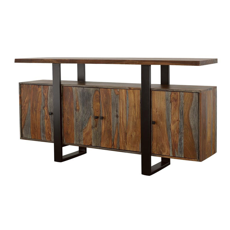 Coaster Furniture Ditman 110185 4-door Solid Wood Sideboard Buffet - Grey Sheesham IMAGE 4