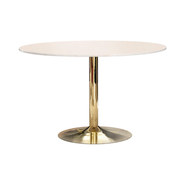  Coaster Furniture Kella 192061 Round 50-inch Marble Top Dining Table - White Marble IMAGE 1