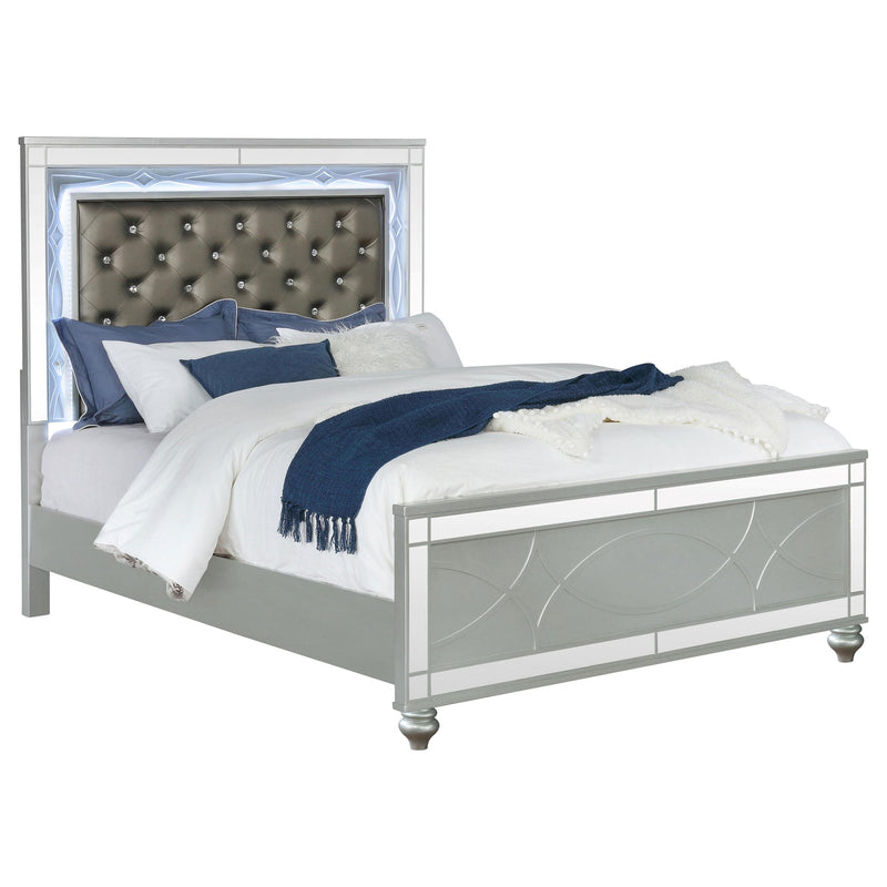  Coaster Furniture Gunnison 223211Q Wood Queen LED Panel Bed - Silver Metallic IMAGE 2